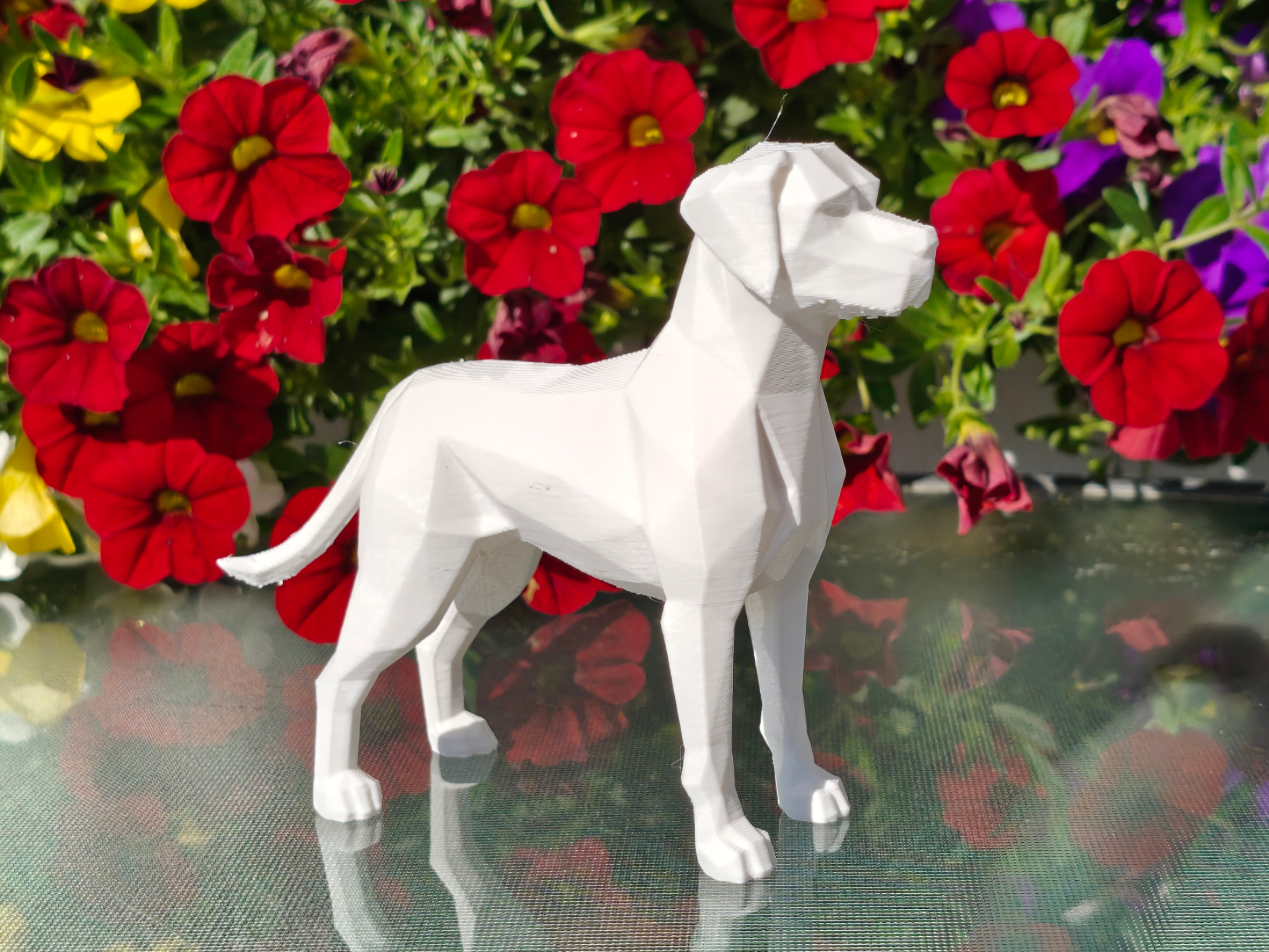 Geometric Low Poly Dog Figurine