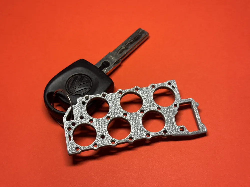 Vr6 Key Chain VR6 2.8 Head Gasket Keychain volkswagen - Free 3D Print Model - MakerWorld