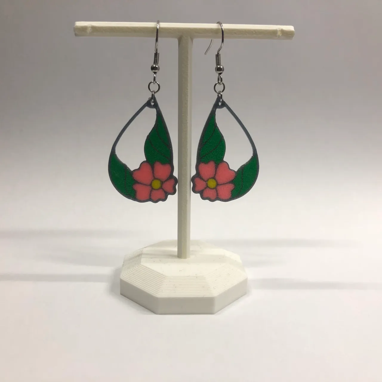Spring flower in a drop earrings view 2
