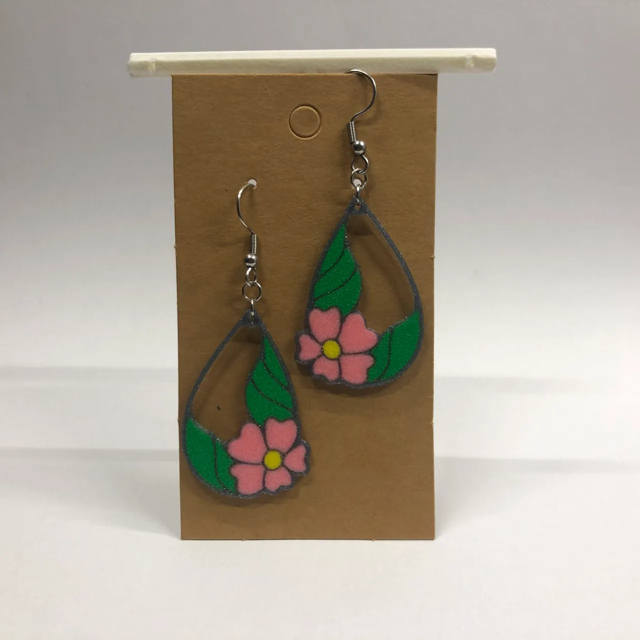 Spring flower in a drop earrings view 3