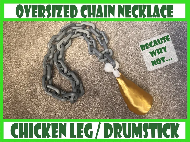 Oversized Chicken Leg - Drumstick - Chain Necklace