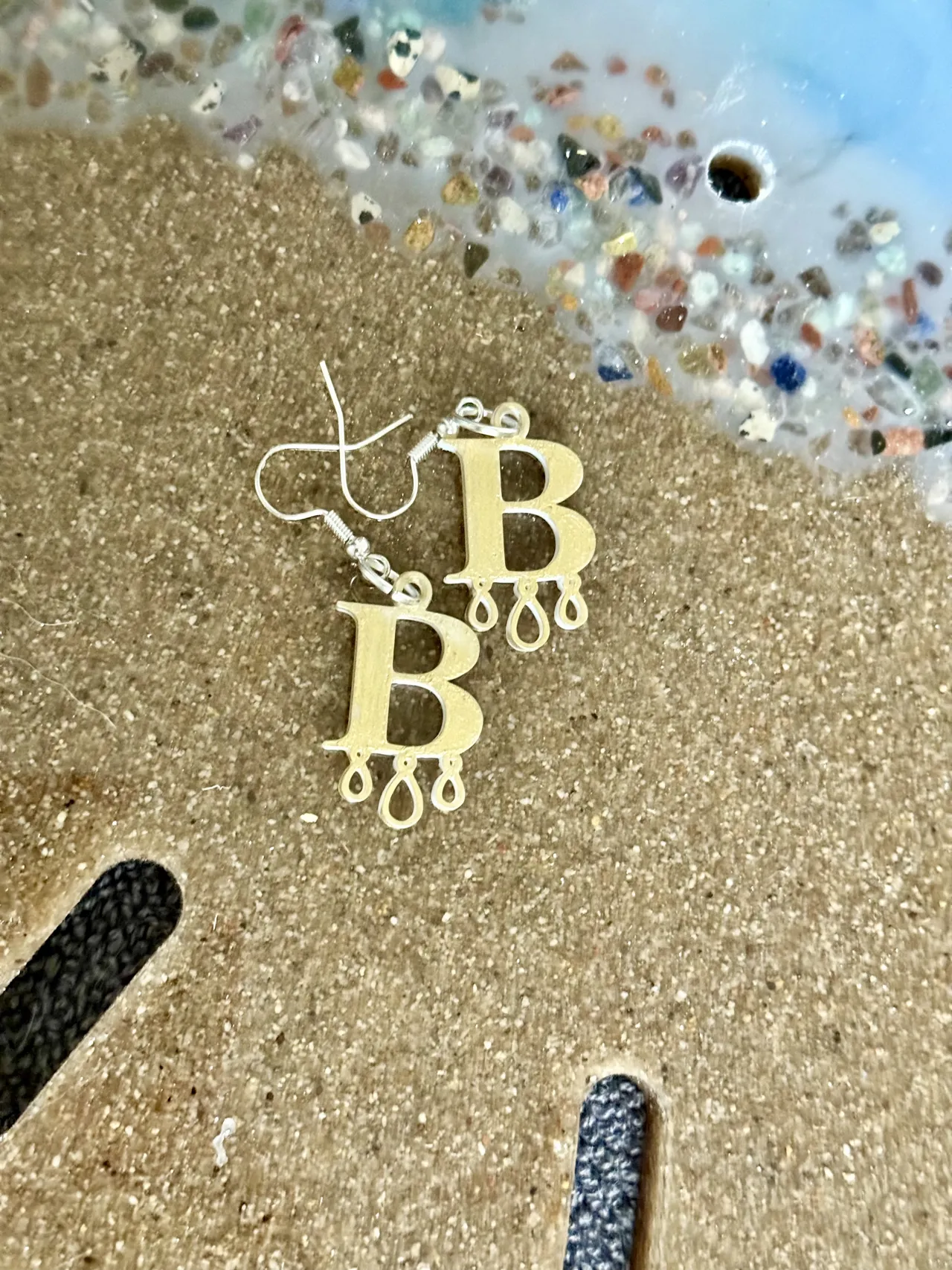 Anne Boleyn Style The Letter B Medieval Earrings view 3
