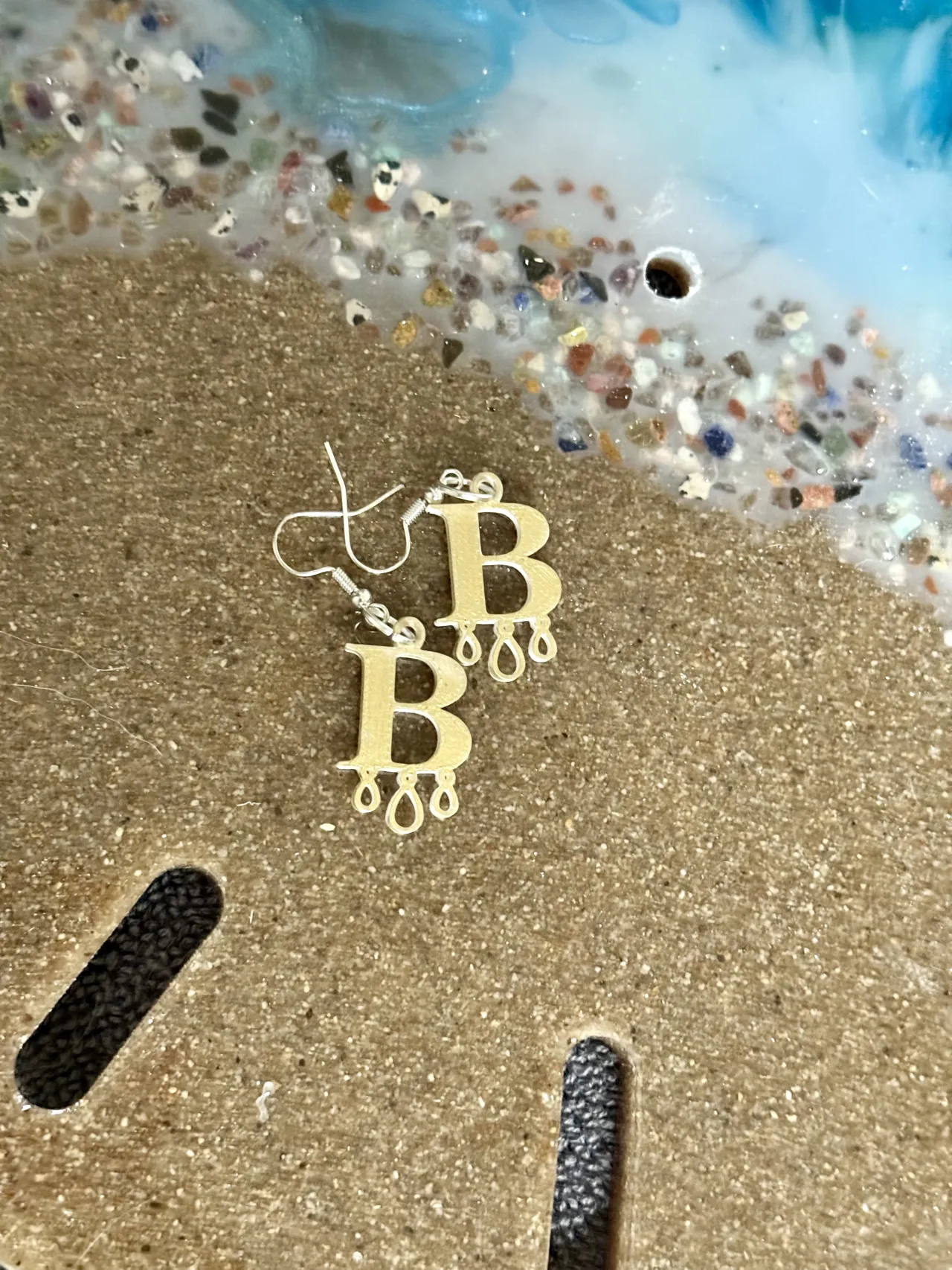 Anne Boleyn Style The Letter B Medieval Earrings view 2