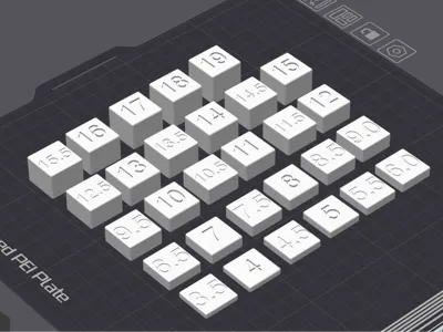3D Printed Gauge Block Set (3.5–19 mm, 20×20 mm) 