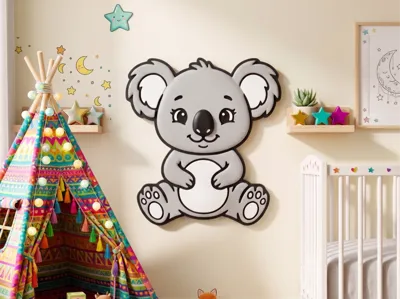 Cute Koala Wall Decor for Kids Room