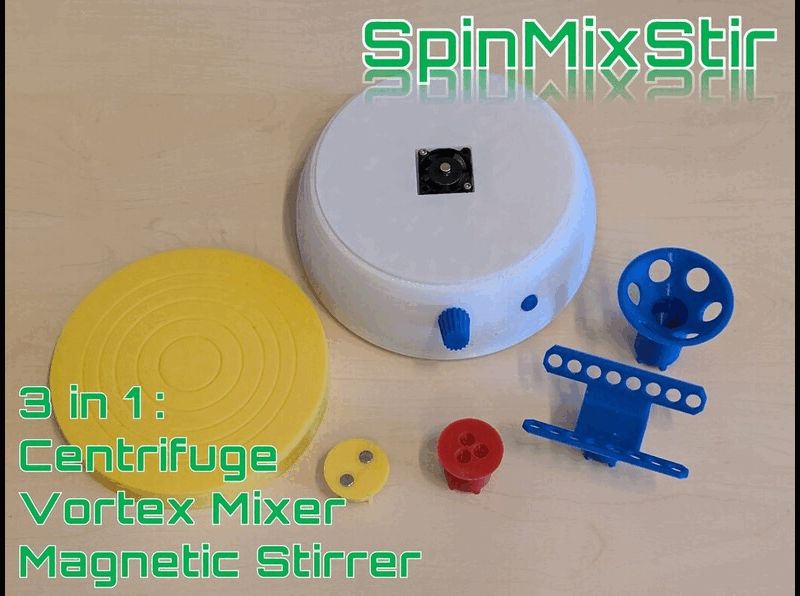 SpinMixStir – 3-in-1 Printable Lab Station