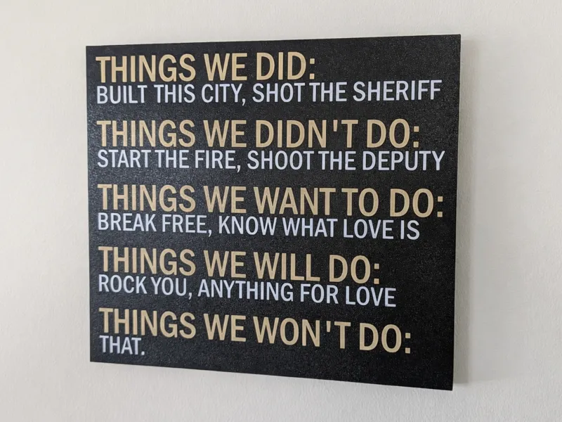 Wall picture "Things we did"