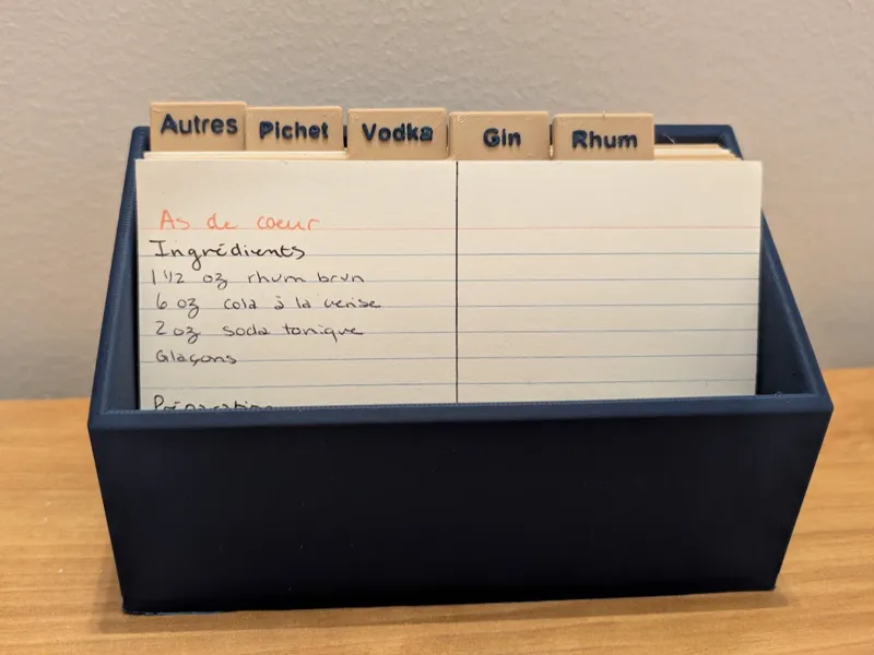 Blank recipe card holder