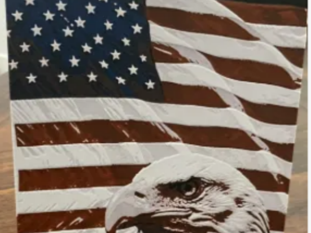 Bald Eagle and American Flag Hueforge