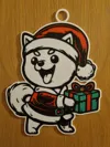 dog with present only at 220% scale