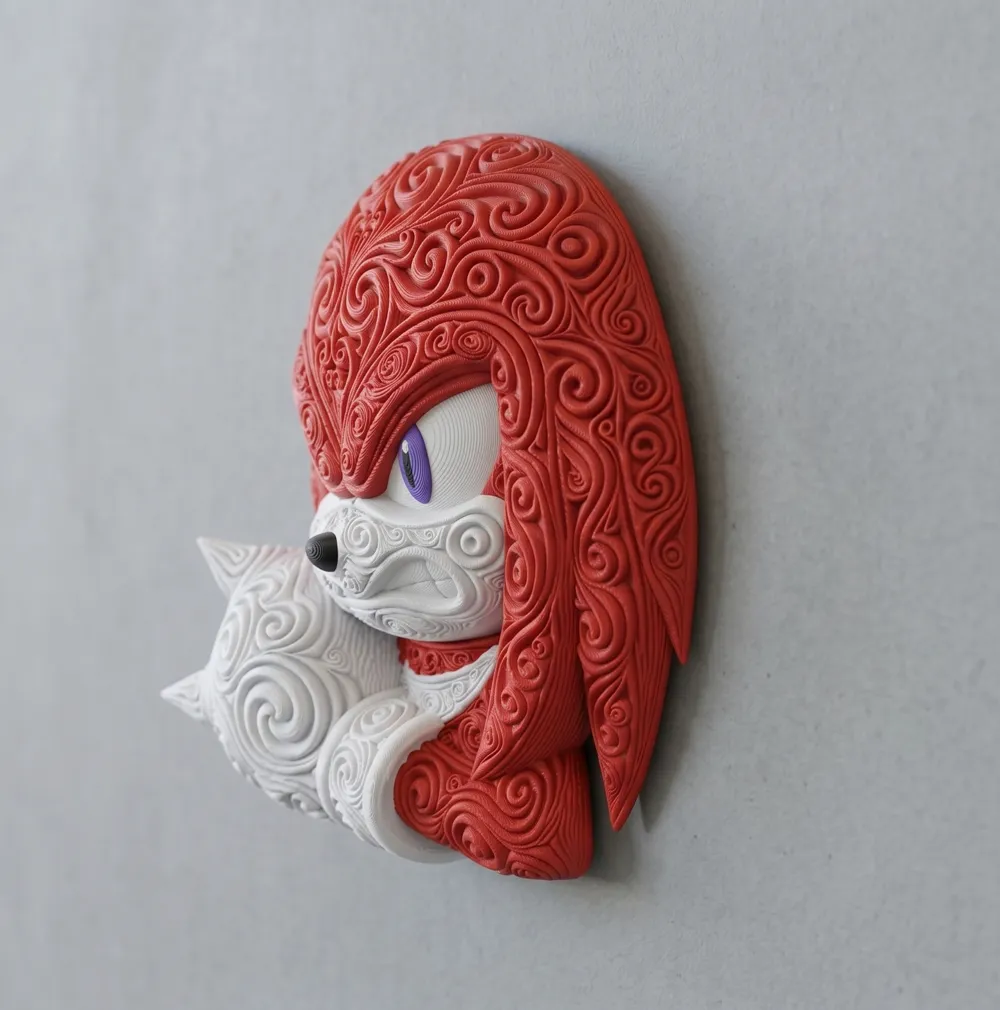 Knuckles - Arte de pared - Fan art - Free 3D Print Model - MakerWorld