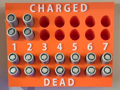 18650 / 21700 Battery Holder, Battery Organiser