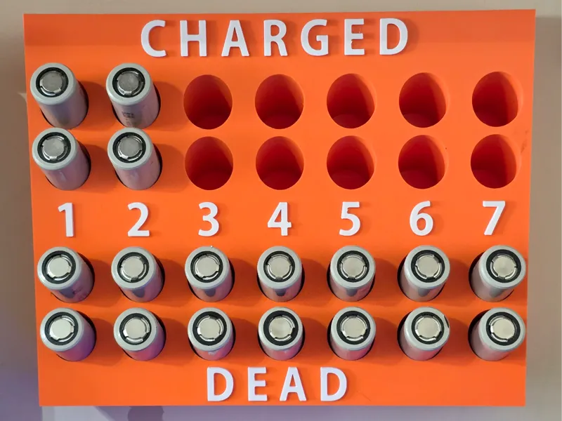 18650 / 21700 Battery Holder, Battery Organiser