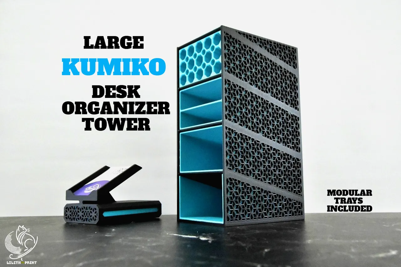 Large Kumiko Desk Organizer Tower view 2