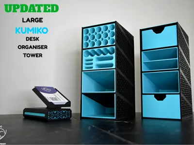 Large Kumiko Desk Organizer Tower