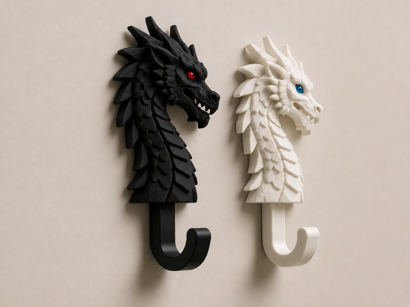 Dragon Wall Hook Set  | Fantasy Decor STL