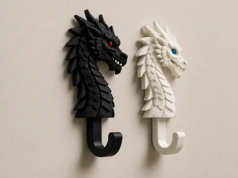 Dragon Wall Hook Set  | Fantasy Decor STL