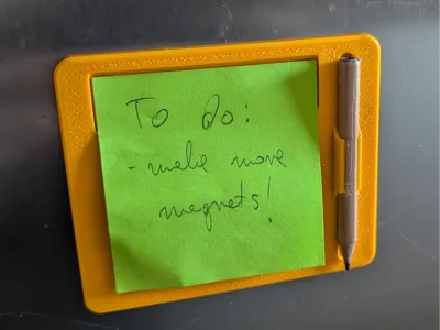 Post-It note + pencil fridge magnetic notepad