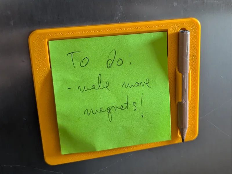 Post-It note + pencil fridge magnetic notepad