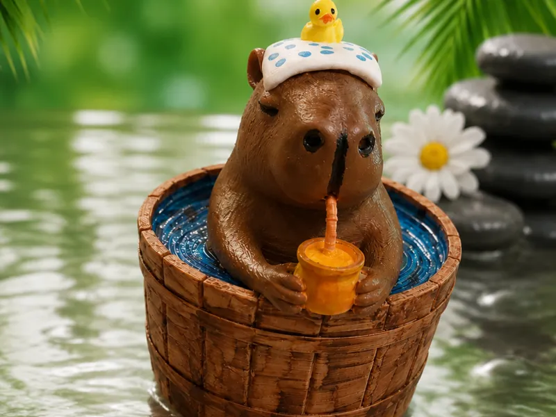 No Stress Capybara – Chill Badefass Buddy