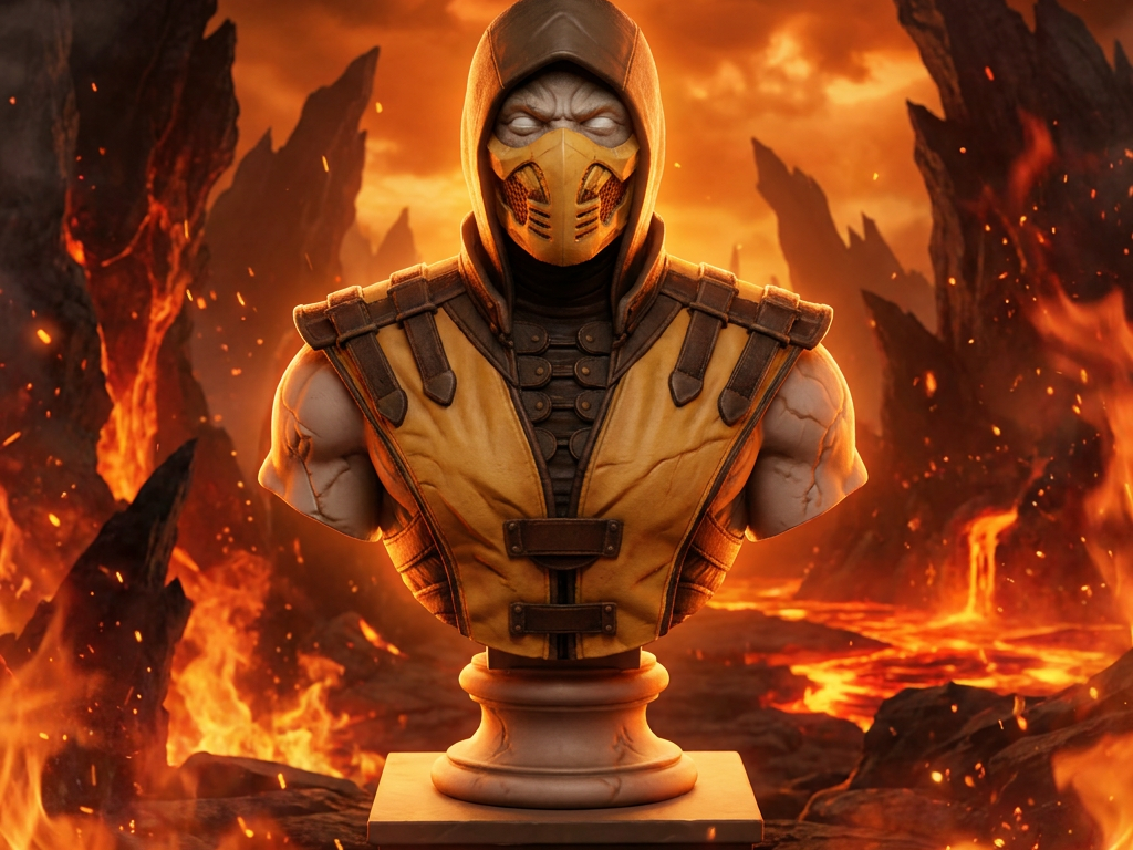 Scorpion Bust | Single-Piece Statue for Painting