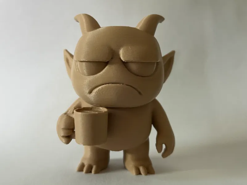 Grumpy Demon with Coffee