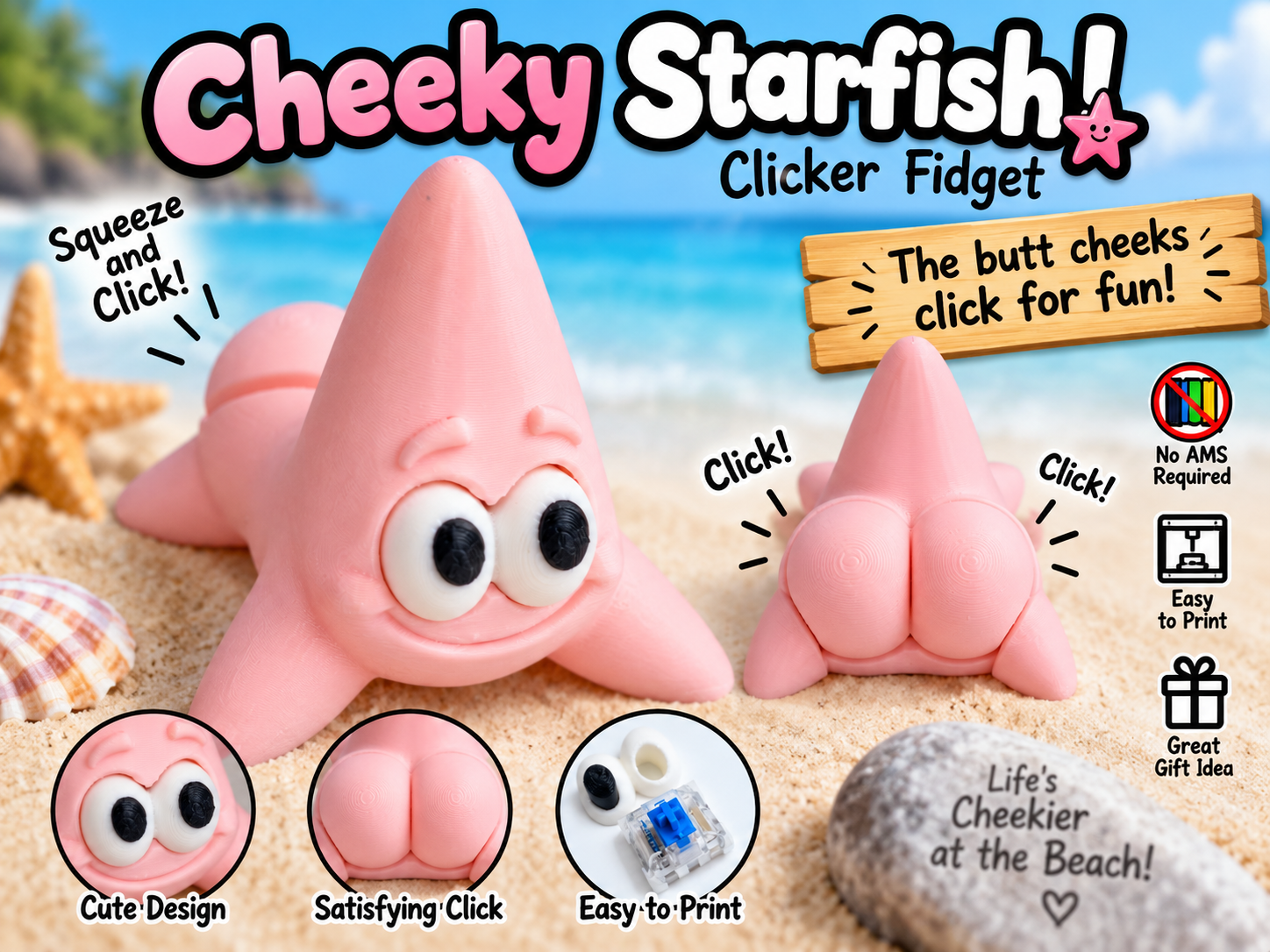 Cheeky Starfish! – Clicker Fidget - 1