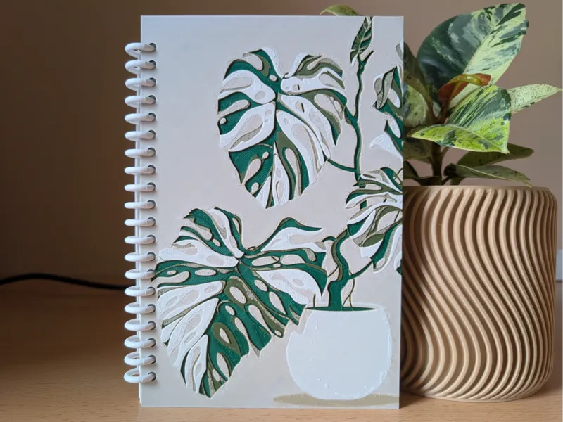 Monstera plant notebook cover