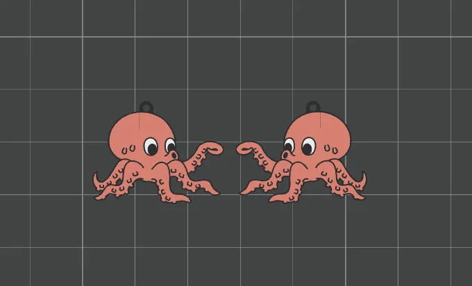 Octopus Earrings view 3