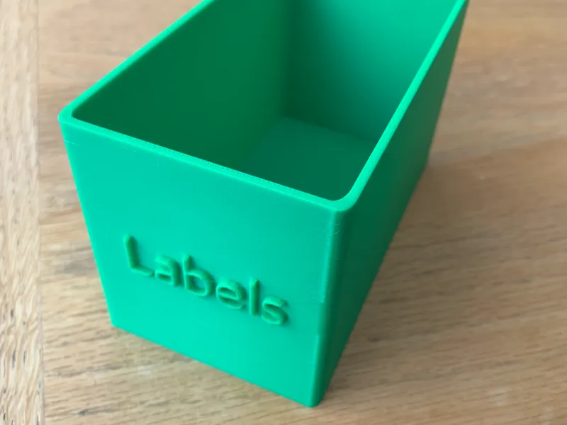 Label storage box