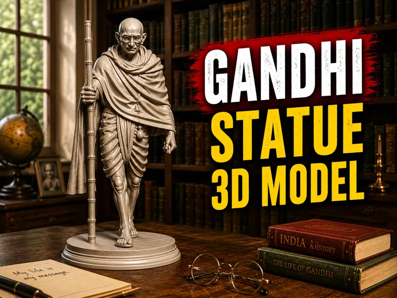 Gandhi Statue 3D Model