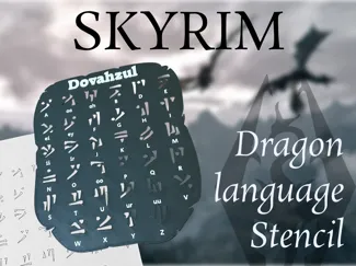 Dovahzul Alphabet Stencil – Skyrim