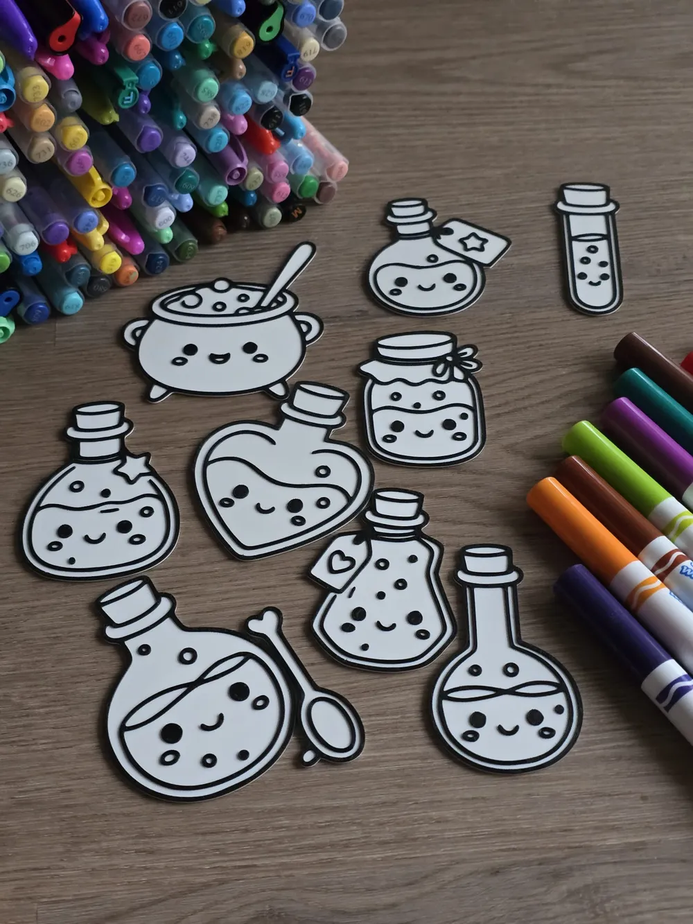 Ensemble de potions magiques d'Halloween activité de coloriage DIY ...