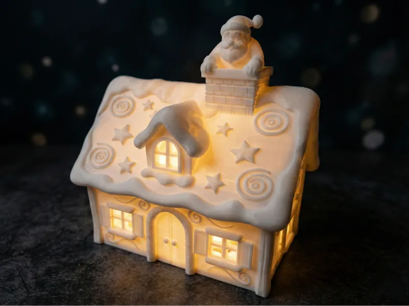 Christmas Cottage Tea-Light Lantern