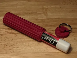 Chapstick Holder Keychain - Golf Ball Texture