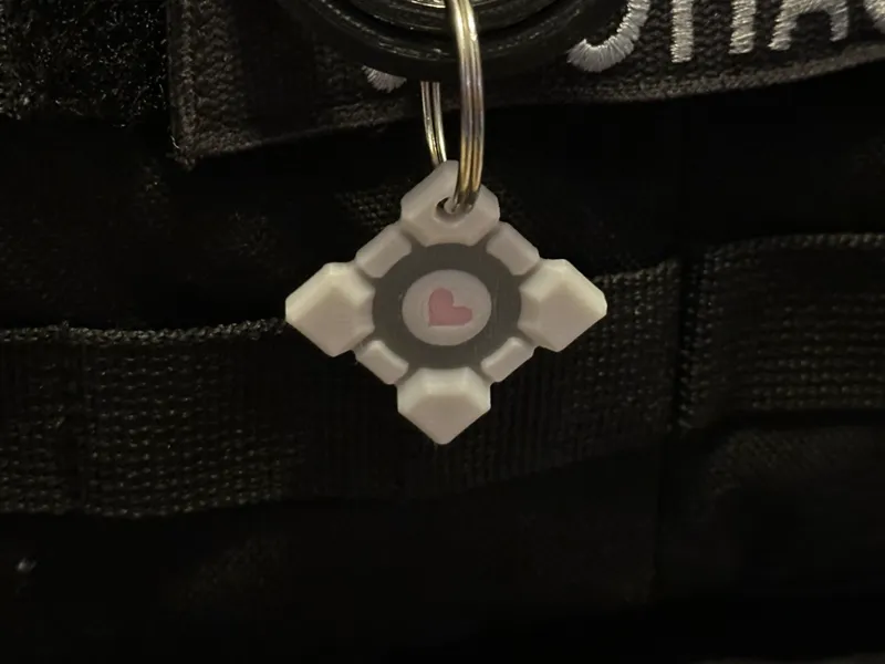 Portal 2 Companion Cube Keychain