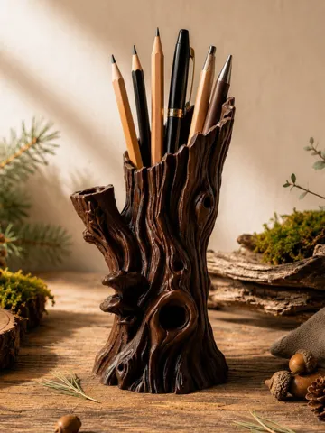 Jarrón decorativo: Woodland Tree Trunk Vase / Decorative Holder — vista de referencia 2