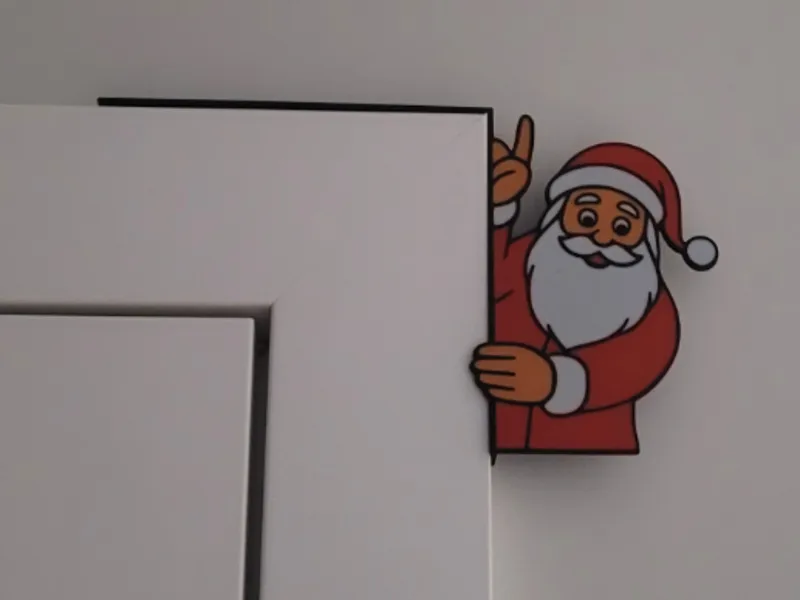 Santa Claus door corner Christmas decoration
