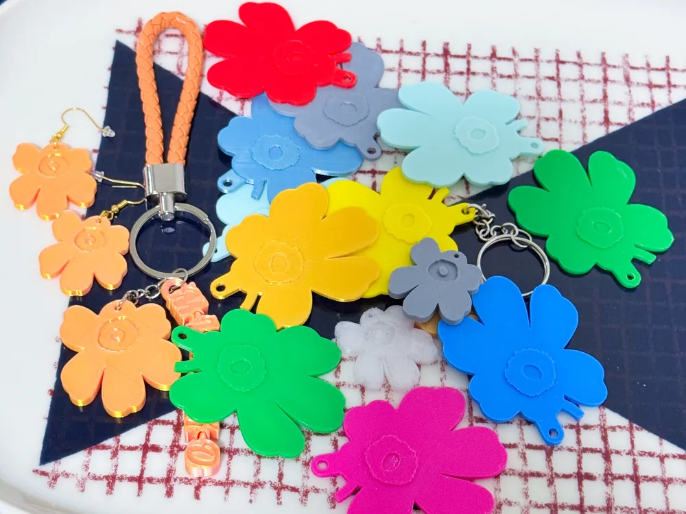 Marimekko Unikko earrings/pendant/keychain - Free 3D Print Model