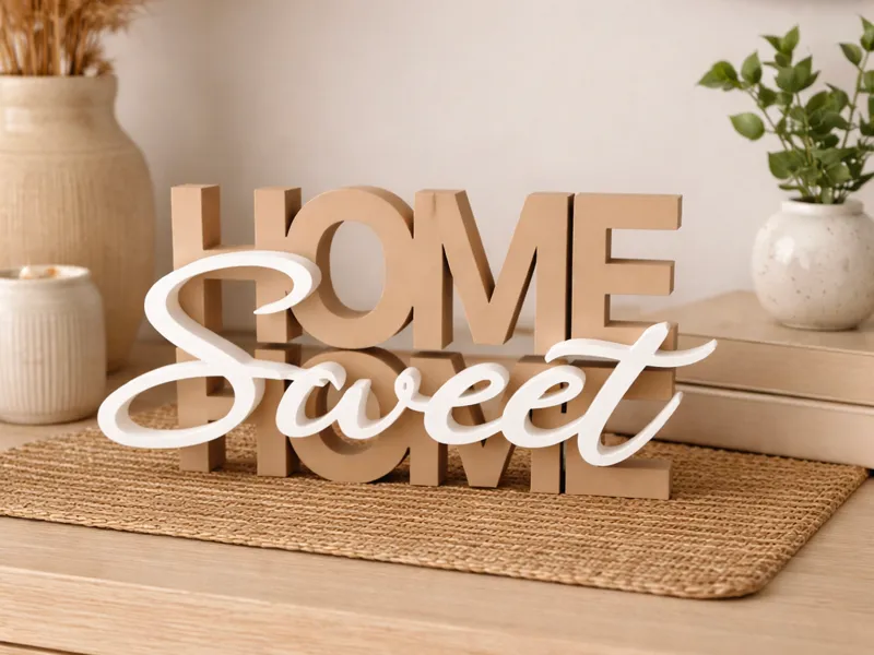 Home Sweet Home Decor Sign with House