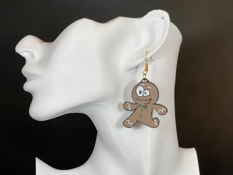 Gingerbread Man Earrings