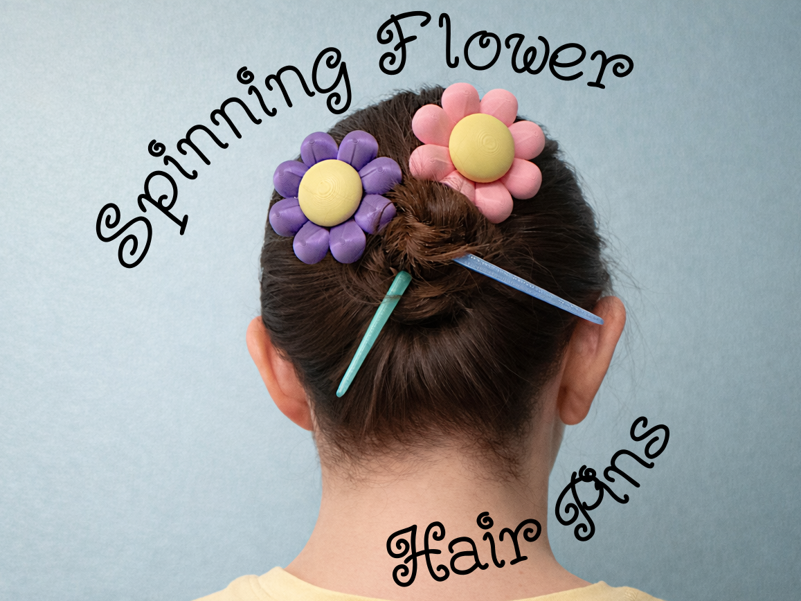 Spinning Flower Hair Pins/Sticks