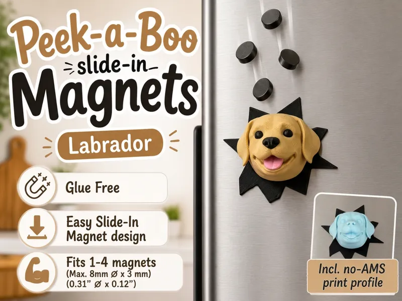 Labrador Peek-a-Boo Slide-In Magnet