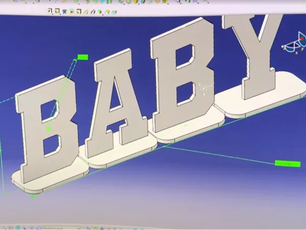 Lettres BABY avec support pour baby shower