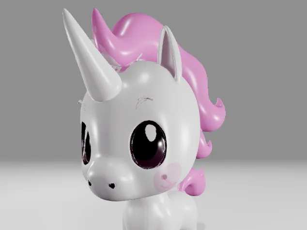 Fantasy Unicorn 3D Modello Chibi Animazione