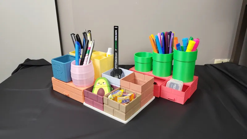 Modular Mario desk organizer