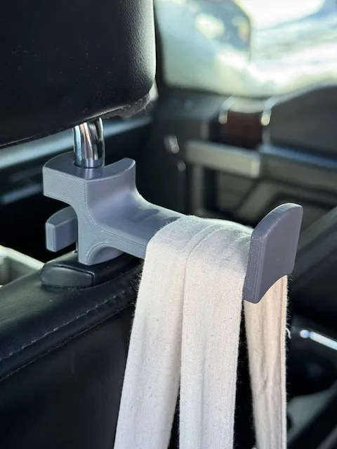 Parametric removable headrest hook view 3