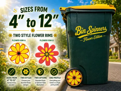 Trash Bin Rims - Flower Edition