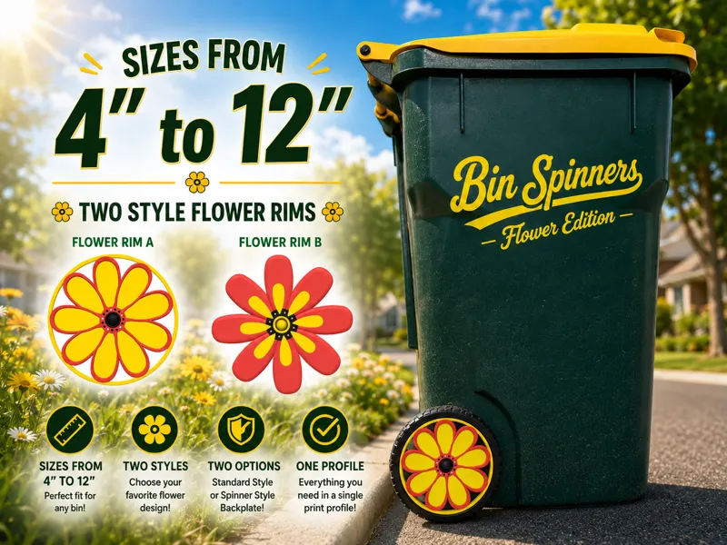 Trash Bin Rims - Flower Edition
