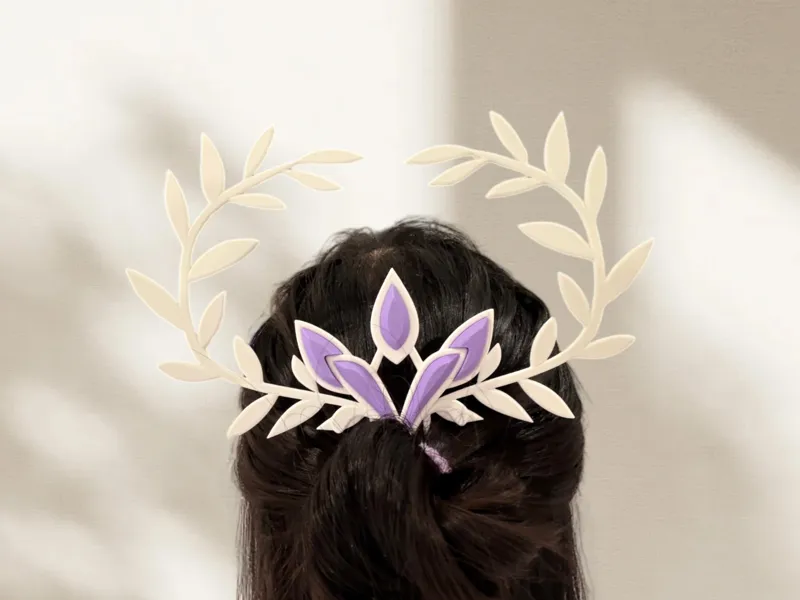 elven laurel hairpin (optional gemstone no glue)